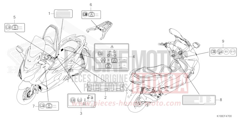 WARNETIKETT von Forza 350 MAT PEARL PACIFIC BLUE (PB397) von 2024